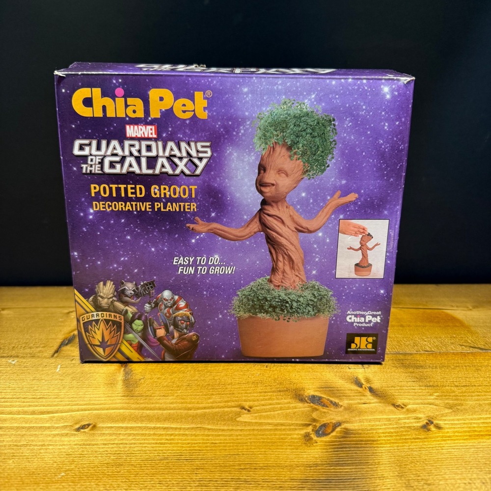 Marvel Guardians Galaxy Potted Groot Chia Pet 2020 Planter w/ Box & Seeds